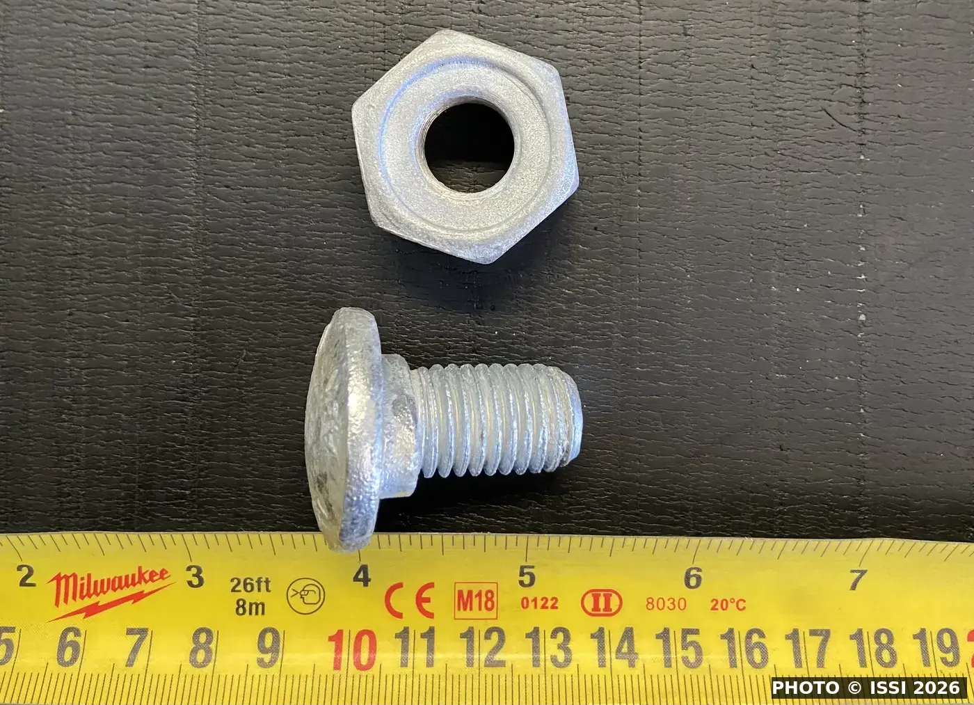 Galvanized guardrail splice bolts and nuts